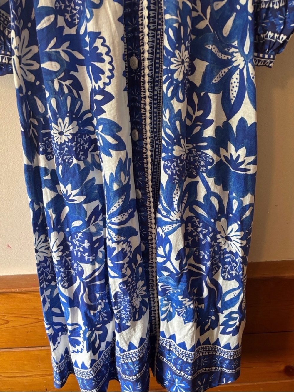 Farm Rio Tapestry Off White Flora Linen Blend Maxi Dress Size M - Picture 4 of 6